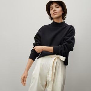 Black Track Cropped Sweatshirt by Everlane